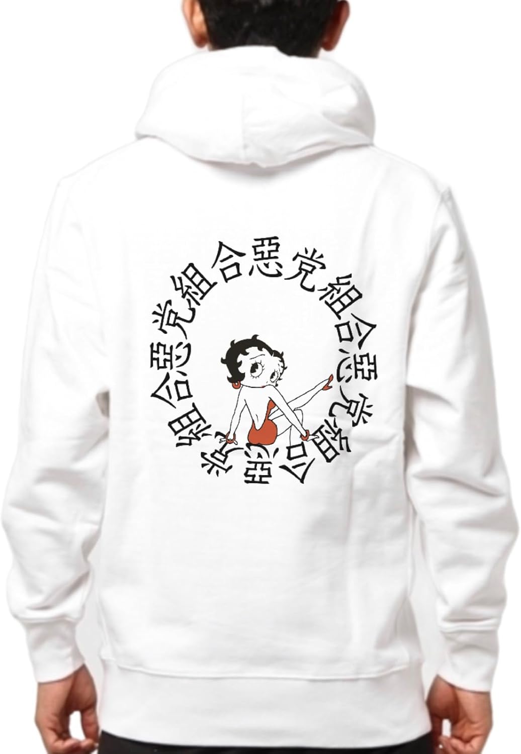 惡 党 組 合 Pull hoodie Stylish Cool Cute Streetstyle Brushedback Made in Japan Import Street Chinese characters Betty