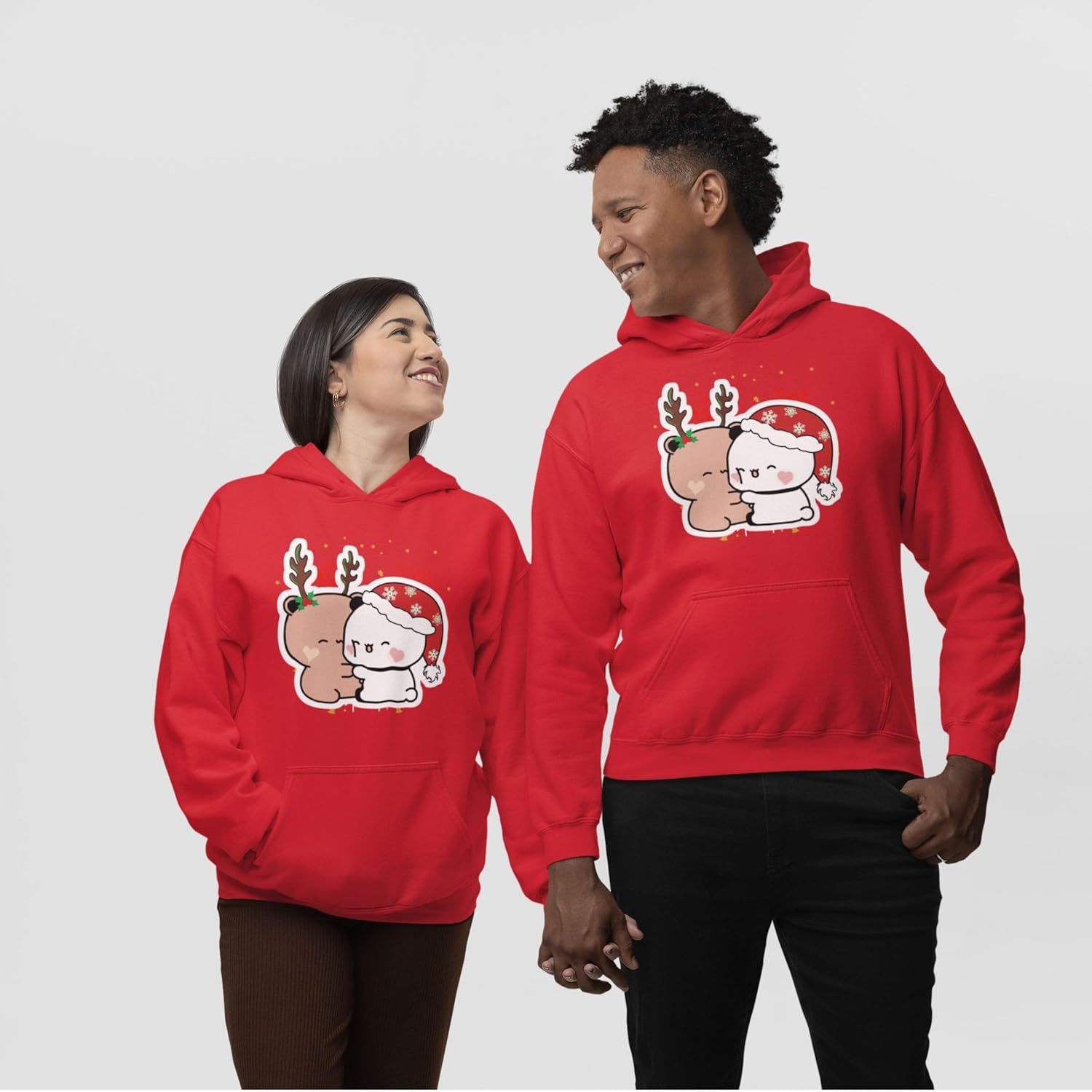 Bubu Dudu Christmas Pullover | Cute Panda Sweatshirt | Cozy Kawaii Anime Hoodie for Winter | Unisex Festive Couple Gift - Image 8