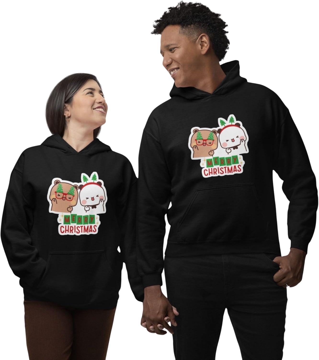 Bubu Dudu Christmas Pullover | Cute Panda Sweatshirt | Cozy Kawaii Anime Hoodie for Winter | Unisex Festive Couple Gift - Image 9