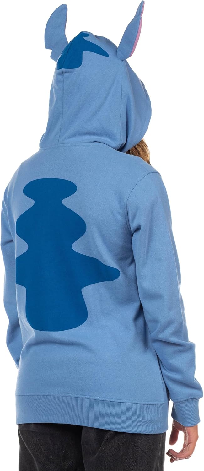 Disney Women's Lilo and Stitch I Am Stitch Costume Sweatshirt Zip Hoodie w\/Embroidered Face and Stand-Up Ears - Image 5