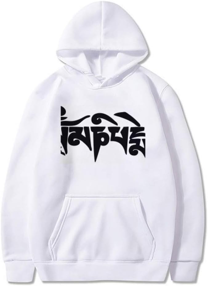 DIYthinker Culture Black Sanskrit Character Pattern Sweatshirt Pullover Fleece Hoodie Sweater Sport