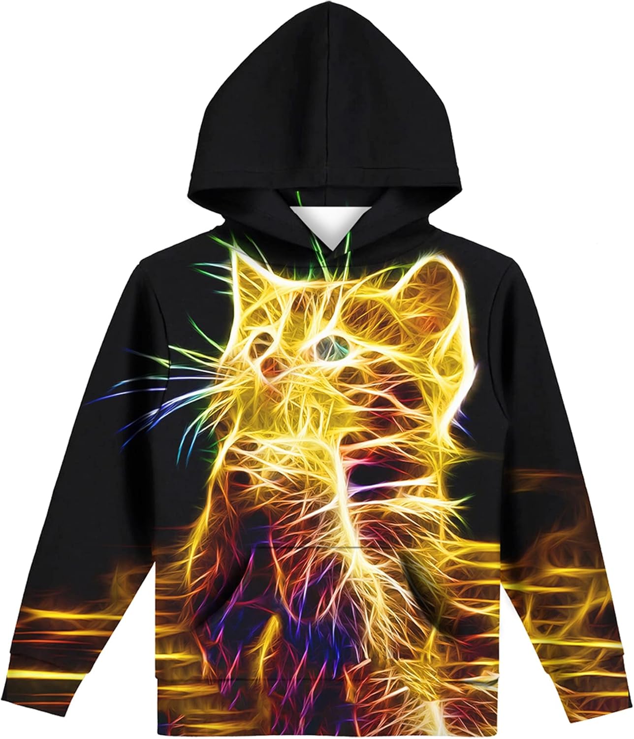 Hgvoetty Unisex Boys Girls Hoodies 3D Printed Hooded Sweatshirts for Kids Pullovers with Pockets 6-15 Years