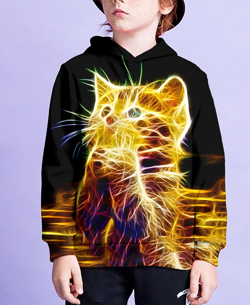 Hgvoetty Unisex Boys Girls Hoodies 3D Printed Hooded Sweatshirts for Kids Pullovers with Pockets 6-15 Years - Image 3