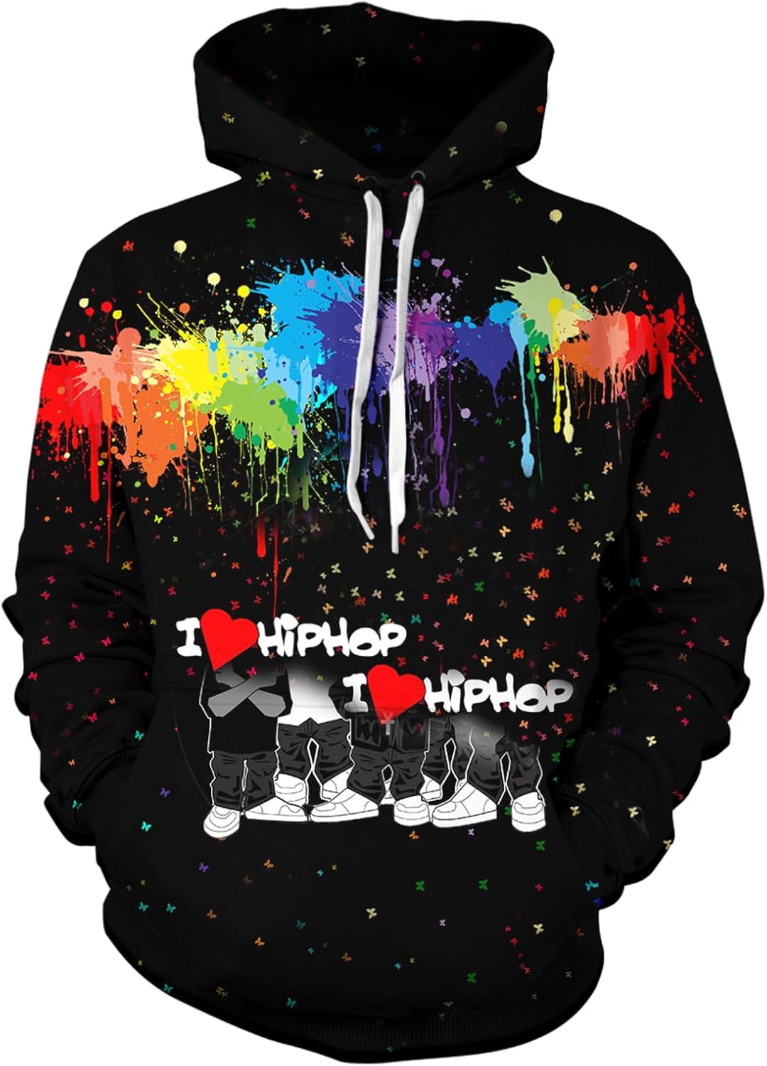 Hwycomfort Men's 3d Printed Novelty Hoodie Hip Hop Hoodies Street Graffiti Sweatshirt Casual Pockets Pullover - Image 3