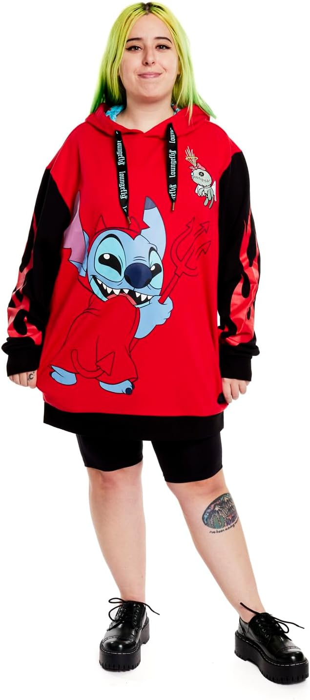 Loungefly Apparel Disney Stitch Devil Unisex Hoodie Unisex Pullover Hoodie -Disneybound Disney Cosplay - Image 2