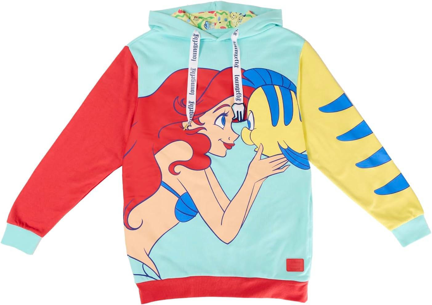 Loungefly Disney The Little Mermaid 35TH Anniversary Ariel and FLOUNDER Unisex Hoodie Large