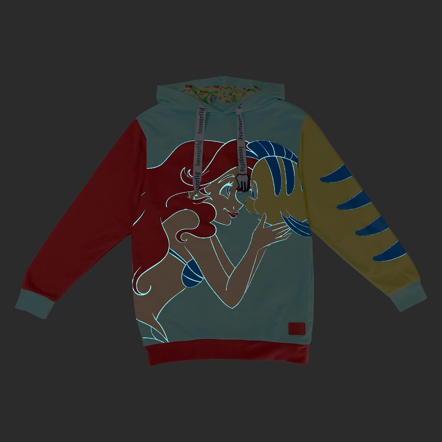 Loungefly Disney The Little Mermaid 35TH Anniversary Ariel and FLOUNDER Unisex Hoodie Large - Image 2