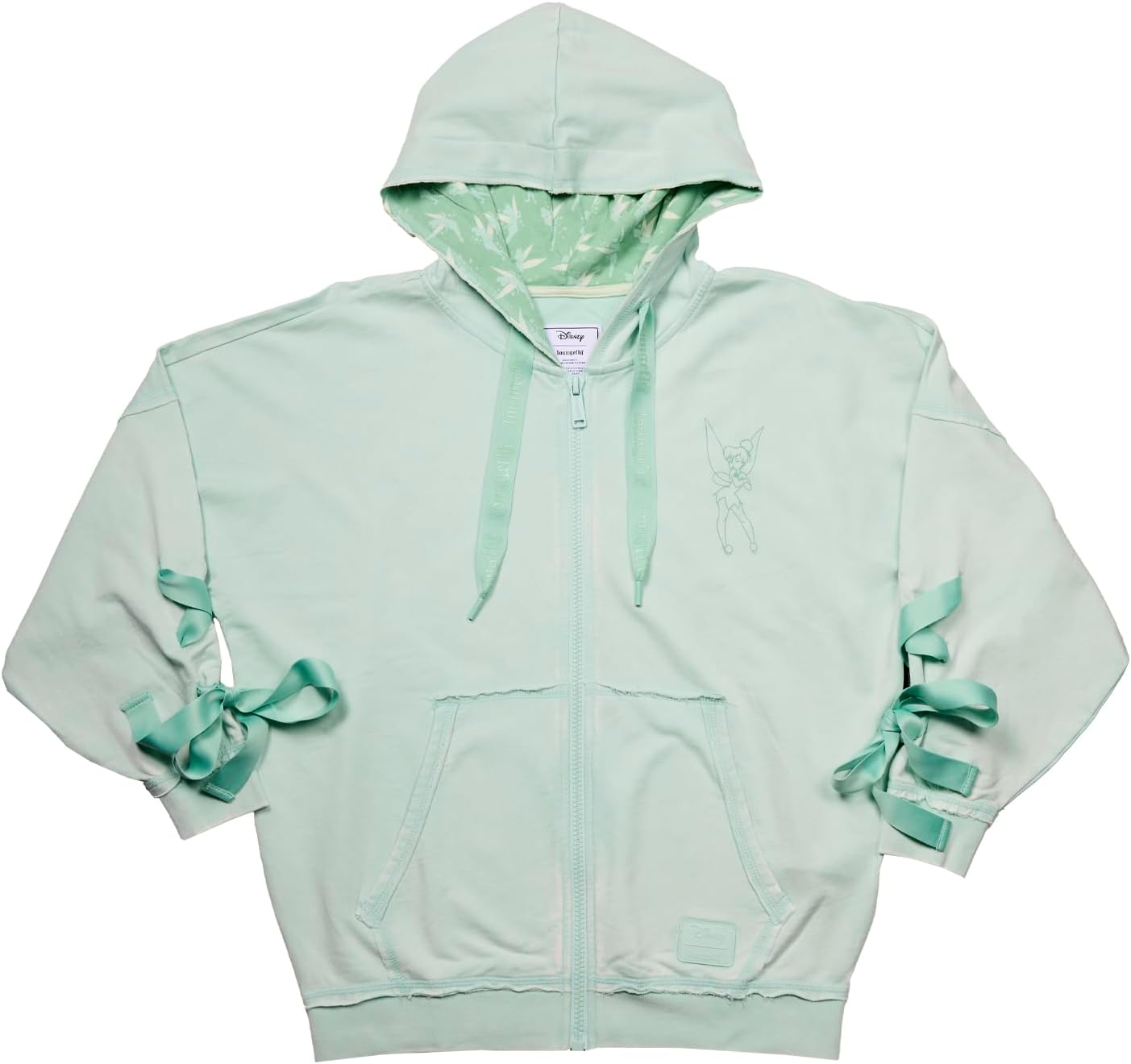 Loungefly Peter Pan Tinker Bell Ribbon Unisex Zip Up Hoodie