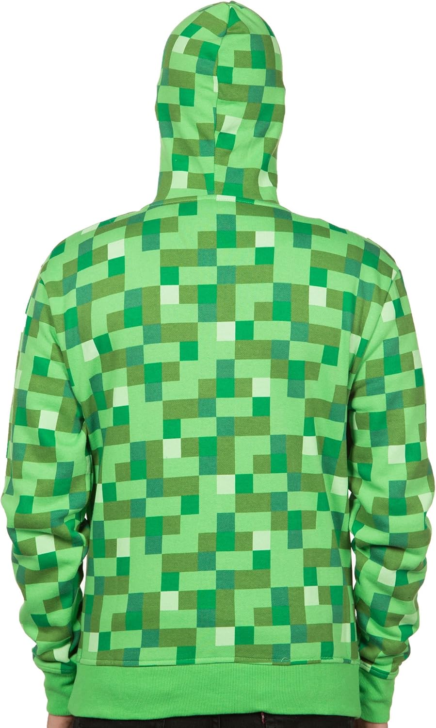 Minecraft Men's Creeper Premium Zip-Up Hoodie, Green - Image 4