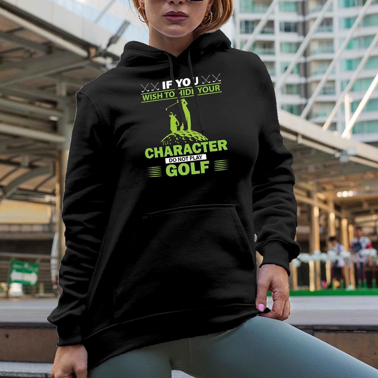Novelty Hoodie, If You Wish to Hide Your Character Do Not Play Golf Quote with a Golf Player, Golfing or Golfer Merch Gift - Image 2