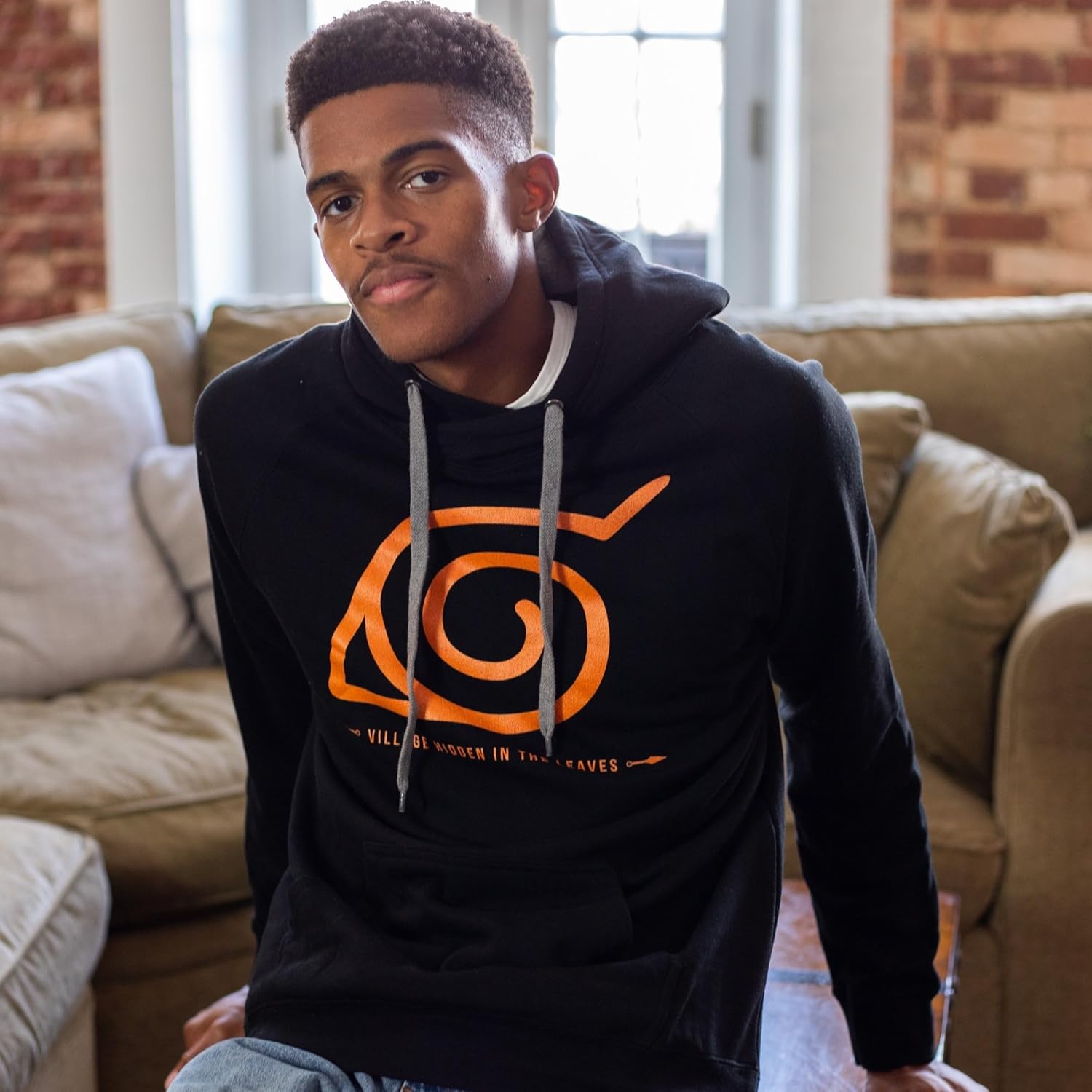 Ripple Junction Naruto Shippuden Men's Hooded Sweatshirt Village Hidden in the Leaves Konoha Symbol Anime Officially Licensed - Image 3