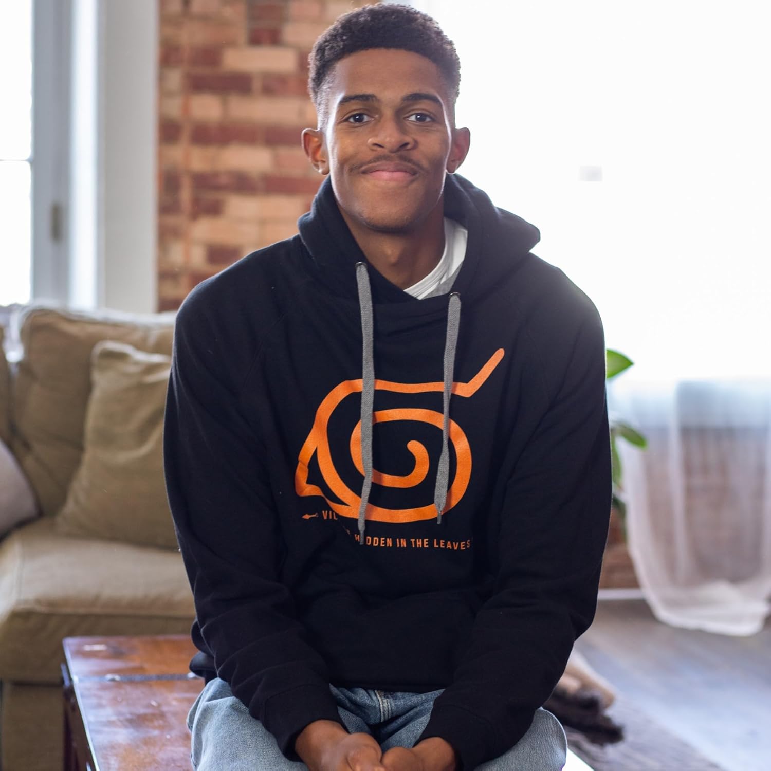 Ripple Junction Naruto Shippuden Men's Hooded Sweatshirt Village Hidden in the Leaves Konoha Symbol Anime Officially Licensed - Image 2