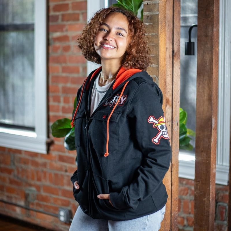 Ripple Junction One Piece Men's Authentic Full Zip Hooded Sweatshirt w\/Chest Pockets Epaulettes Officially Licensed - Image 5