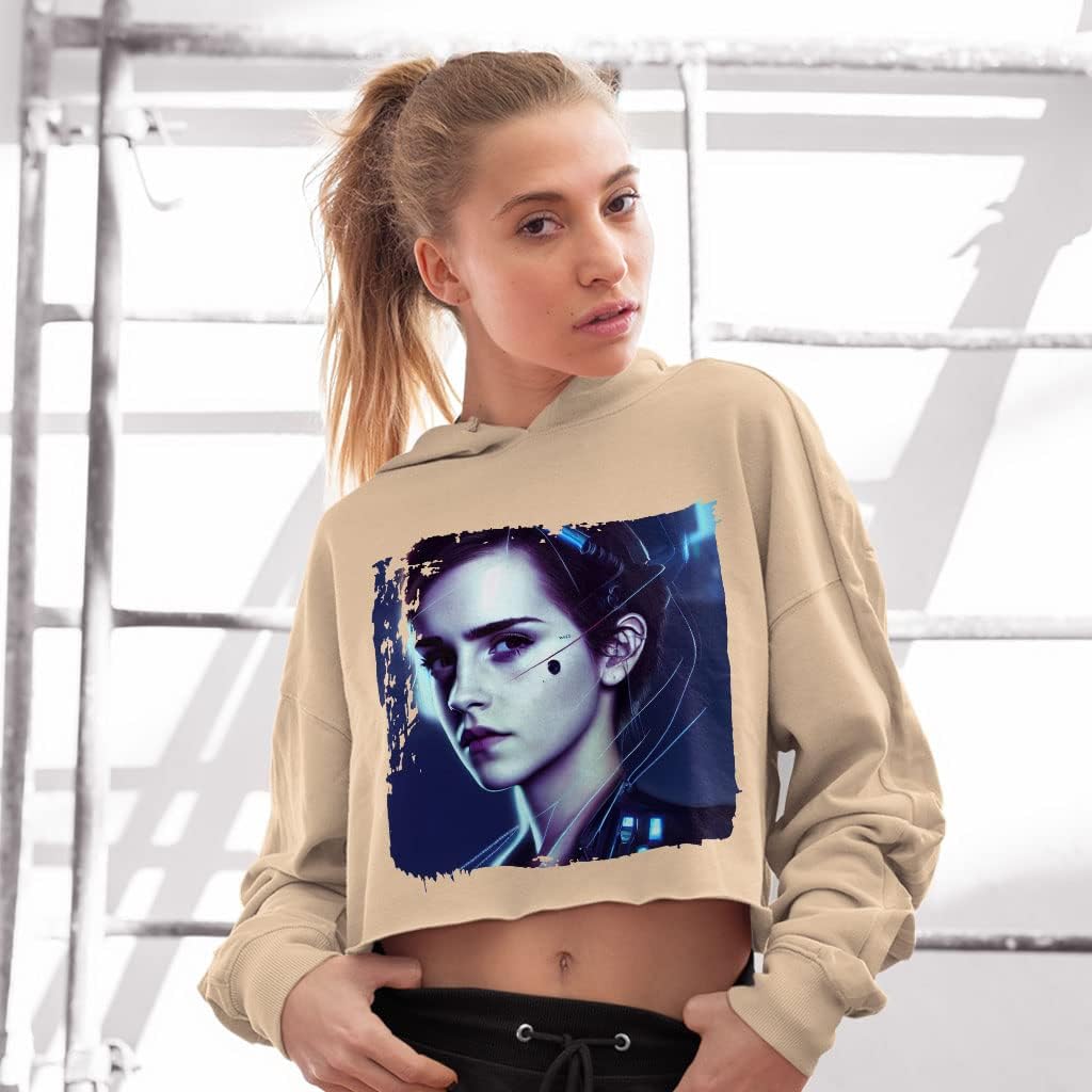 SERENITY TRENDS Cool Design Women's Cropped Fleece Hoodie - Character Cropped Hoodie for Women - Themed Hooded Sweatshirt - Image 2