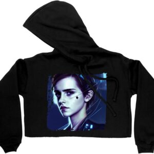 SERENITY TRENDS Cool Design Women's Cropped Fleece Hoodie - Character Cropped Hoodie for Women - Themed Hooded Sweatshirt